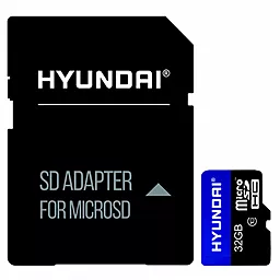 Карта памяти Hyundai microSDHC 32GB Class 10 UHS-I U1 + SD-адаптер (SDC32GU1)