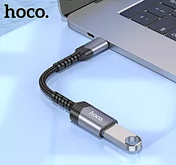OTG-переходник Hoco UA24 M-F USB Type-C -> USB-A 3.0 Metal Gray - миниатюра 5