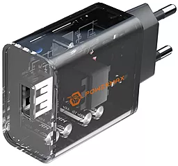 Сетевое зарядное устройство с быстрой зарядкой Powermax Transparent Basic 18W + micro USB cable Black - миниатюра 2