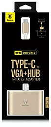 Мультипортовый USB Type-C хаб Baseus Sharp Series USB-C -> VGA/USB 2.0/USB Type-C Luxury Gold (CAAPMCBK-HVA0V) - миниатюра 5