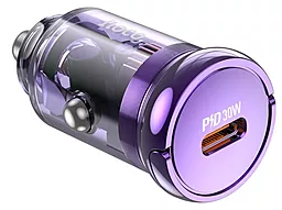 Автомобильное зарядное устройство Hoco Z53 30w PD USB-C car charger purple - миниатюра 2