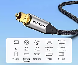 Оптический аудио кабель Vention Toslink M/M cable 1 м gray (BAVHF) - миниатюра 6
