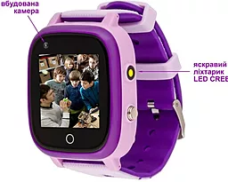 Смарт-часы AmiGo GO005 4G WIFI Thermometer Purple - миниатюра 7