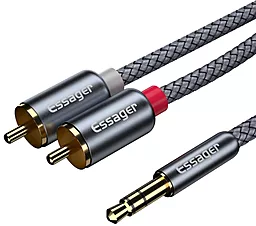 Аудіо кабель Essager Aux mini Jack 3.5 mm - 2хRCA M/M Cable 2 м gray