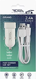 Автомобильное зарядное устройство Ridea RCC-21212 12W 2.4A 2xUSB-A + USB-C cable White - миниатюра 8