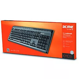 Клавіатура Acme KM03 Slim Full Size Multimedia Keyboard (4770070862858) Black - мініатюра 3