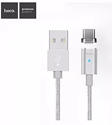 USB Кабель Hoco U16 Magnetic Adsorption USB Type-C Cable 1.2M Silver - мініатюра 4