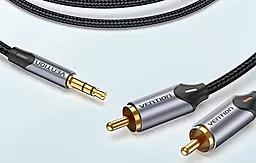 Аудио кабель Vention AUX mimi Jack 3.5mm - 2xRCA M/M cable 10 м gray (BCNBL) - миниатюра 4