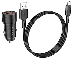 Автомобильное зарядное устройство Borofone BZ19 Wisdom 2xUSB 2.4A + USB-C Cable Black - миниатюра 2