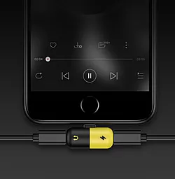 Аудио-переходник EasyLife M-F Lightning -> 2xLightning Black/Yellow - миниатюра 3