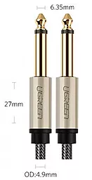 Аудио кабель Ugreen AV128 Jack 6.3мм - Jack 6.3мм M/M 2 м Cable gray (10638) - миниатюра 4