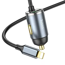 Автомобильное зарядное устройство Hoco NZ7 20W PD + QC3.0 USB Port + PD - Lightning Cable Metal Grey - миниатюра 2