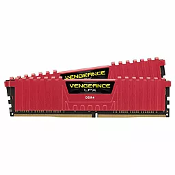 Оперативная память Corsair DIMM 32Gb KIT(2x16Gb) DDR4 PC3000 Vengeance LPX Red (CMK32GX4M2B3000C15R)