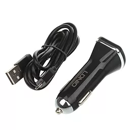 Автомобильное зарядное устройство LDNio 2USB Car charger + micro USB Cable Black (DL-DC2 19)