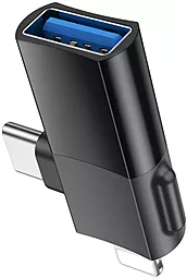 OTG-переходник Hoco UA17 M-F 2-in-1 USB Type-C/Lightning -> USB-A Black - миниатюра 6
