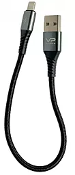 Кабель USB Veron NL09 Nylon 12w 2.4a 0.25m Lightning cable black - миниатюра 2