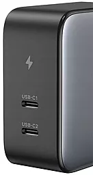 Сетевое зарядное устройство Ugreen CD254 GaN 2xUSB-C 100W PD+QC3.0 Black - миниатюра 3