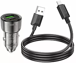 Автомобильное зарядное устройство Hoco Z52 Spacious 38w PD/QC3.0 USB-C/USB-A ports + micro USB cable home charger black - миниатюра 2