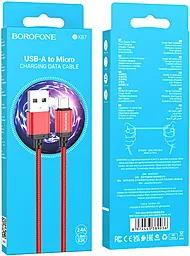 Кабель USB Borofone BX87 Sharp 2.4A micro USB Cable Red - миниатюра 5