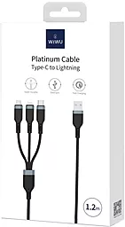 Кабель USB WIWU Platinum PT05 1.2M 3-in-1 USB to Type-C/Lightning/micro USB сable black - миниатюра 4