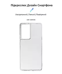 Чехол ArmorStandart Air для Samsung S21 Ultra  Clear (ARM67967) - миниатюра 2