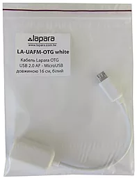 OTG-переходник Lapara 0.16m MF micro USB -> USB A White (LA-UAFM-OTG) - миниатюра 2