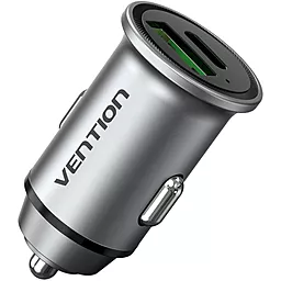 Автомобильное зарядное устройство Vention 20w PD/QC USB-A/USB-C ports car charger grey (FFBH0) - миниатюра 2