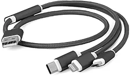 USB Кабель Cablexpert 3-in-1 USB to Type-C/Lightning/micro USB Cable black (CC-USB2-AM31-1M)