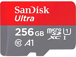 Карта памяти SanDisk 256 GB microSDXC UHS-I Ultra A1 + SD adapter (SDSQUAC-256G-GN6MN)