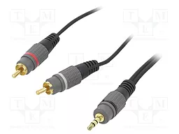 Аудио кабель Cablexpert Aux mini Jack 3.5 mm - 2хRCA M/M Cable 2.5 м silver (CCA-352-2.5M) - миниатюра 2