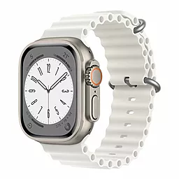 Змінний ремінець для розумного годинника Apple Ocean Band Design 42/44/45/49 mm White