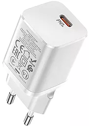 Сетевое зарядное устройство с быстрой зарядкой Hoco N19 Rigorous PD25W USB-C White - миниатюра 2