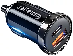 Автомобильное зарядное устройство Essager 18W QC3.0 Turbo Dual Car Charger USB-A-C Blue (ECC2Q-WL0A) - миниатюра 2