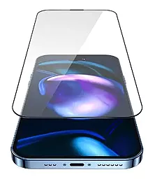 Защитное стекло Baseus Full Glass 0.3mm (с сеткой на динамик) для iPhone 14 Pro Black (SGLZ020101) - миниатюра 3