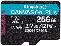 Карта пам'яті Kingston microSDXC 256GB Canvas Go Plus Class 10 UHS-I U3 V30 A2 (SDCG3/256GBSP)