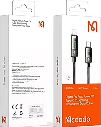 Кабель USB PD McDodo Auto Power Off CA-3600 36W 3A 1.2M USB Type-C - Lightning Cable Black - миниатюра 3