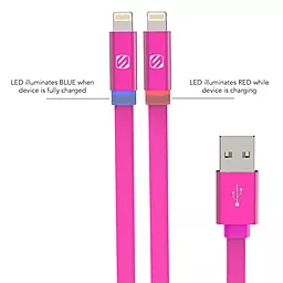 USB Кабель Scosche FlatOut™ LED Lightning Pink (I3FLEDPK) - мініатюра 2