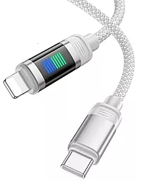 Кабель USB PD Hoco U126 Lantern 27w 3a 1.2m USB Type-C - Lightning cable gray - миниатюра 3