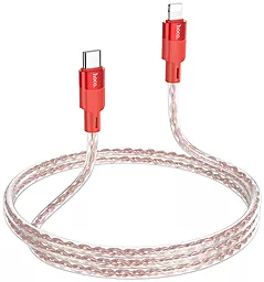 Кабель USB Hoco X99 Crystal Junction 27w 3a 1.2m USB Type-C - Lightning cable red - миниатюра 3