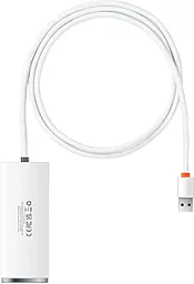 USB-A концентратор (хаб) Baseus Lite Series 5-in-1 Type-C Port + 4-Port USB-A 3.0 White (WKQX030102) - мініатюра 2