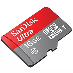 Карта пам'яті SanDisk microSDHC 16GB Ultra Class 10 UHS-I + SD-адаптер (SDSQUNC-016G-GN6MA) - мініатюра 3