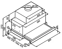 Вытяжка телескопическая Best Chef Horizon box 1100 black 60 (4F263B2L7A) - миниатюра 7