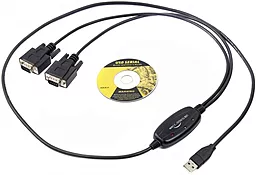 Кабель-переходник Viewcon VE591 USB-А - 2xCOM 9+25pin 1.4м Black - миниатюра 3