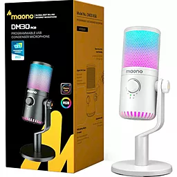Микрофон Maono DM30 RGB White - миниатюра 5