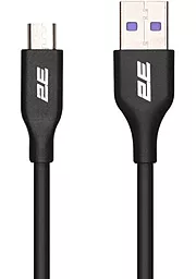 Кабель USB 2E Glow 12w 2.4a micro USB Cable black (2E-CCAM-BL)