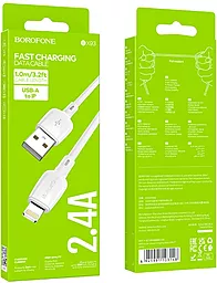 Кабель USB Borofone BX93 12W 2.4A Lightning Cable White - миниатюра 5