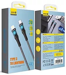 Кабель USB PD Veron CL01 27w 3a 1.2m USB Type-C - Lightning cable blue - миниатюра 4