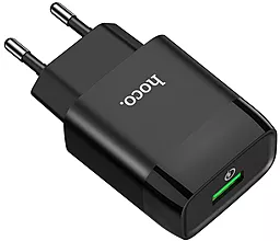 Сетевое зарядное устройство с быстрой зарядкой Hoco C72Q Glorious 18w USB-A + micro USB сable black - миниатюра 7