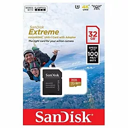 Карта памяти SanDisk microSDHC 32GB Extreme UHS-I U3 V30 A1 + SD-адаптер (SDSQXAF-032G-GN6AA) - миниатюра 3