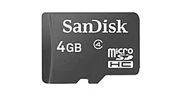 Карта памяти SanDisk microSDHC 4GB Class 4 + SD-адаптер (SDSDQM-004G-B35A) - миниатюра 2